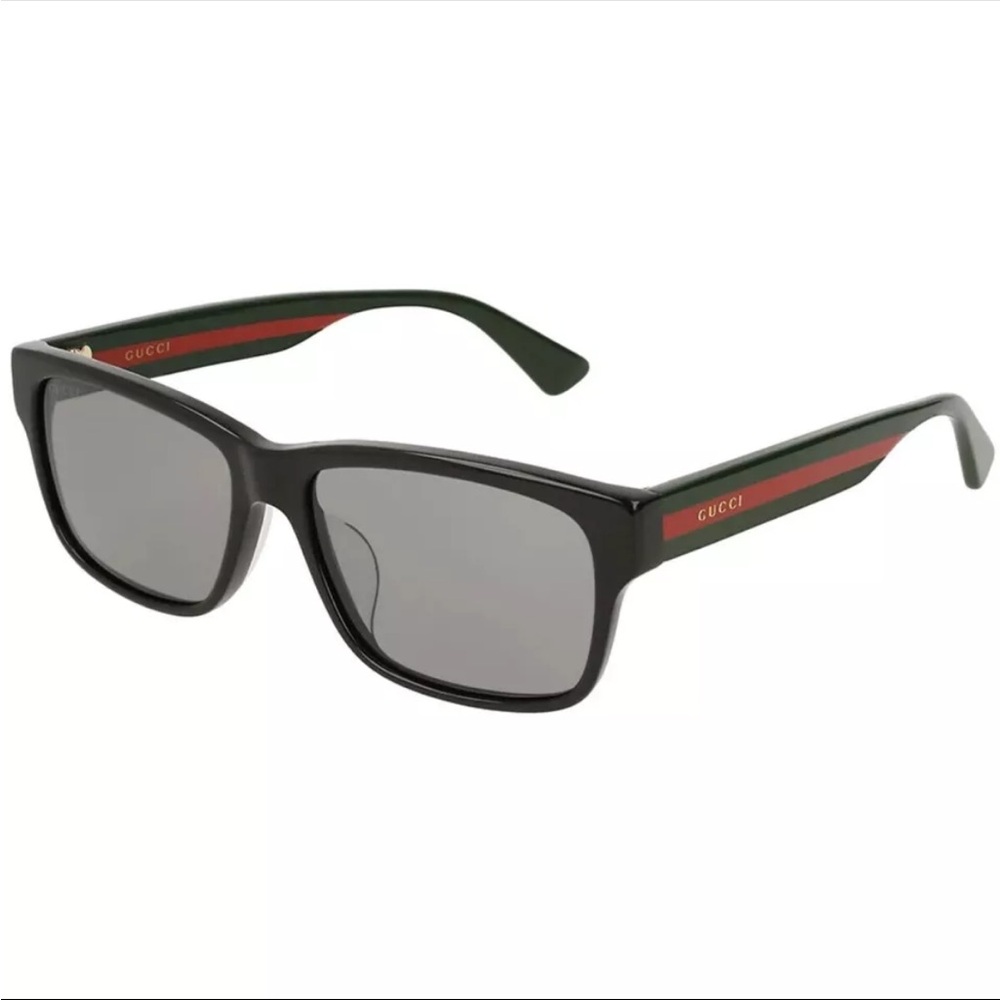 Gucci Sunglasses GG0340SA 001 Green w Red Stripe